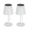 Set mit 2 Tischleuchten Weiß inkl. LED 3-stufig dimmbar wiederaufladbar und Solar - Ferre