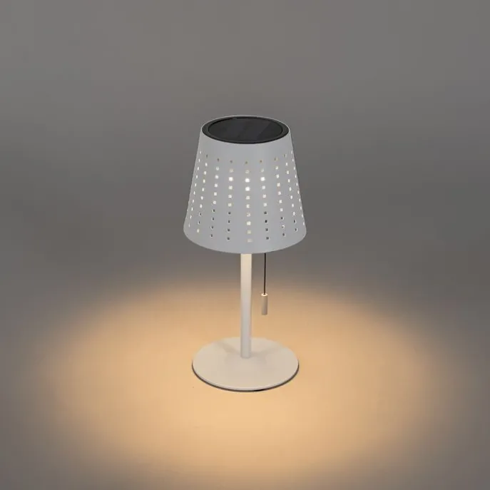 Set mit 2 Tischleuchten Weiß inkl. LED 3-stufig dimmbar wiederaufladbar und Solar - Ferre