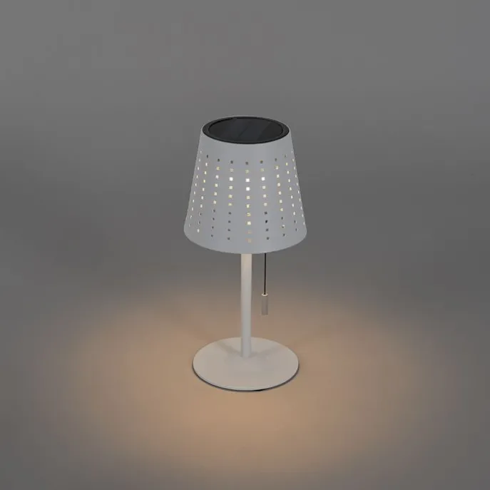 Set mit 2 Tischleuchten Weiß inkl. LED 3-stufig dimmbar wiederaufladbar und Solar - Ferre