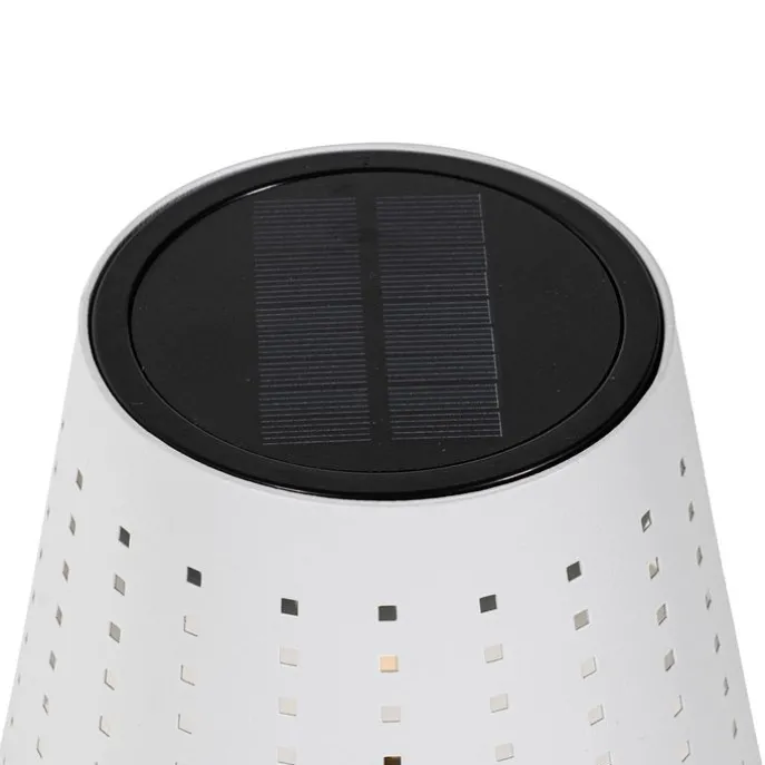 Set mit 2 Tischleuchten Weiß inkl. LED 3-stufig dimmbar wiederaufladbar und Solar - Ferre