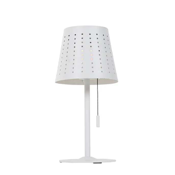 Set mit 2 Tischleuchten Weiß inkl. LED 3-stufig dimmbar wiederaufladbar und Solar - Ferre