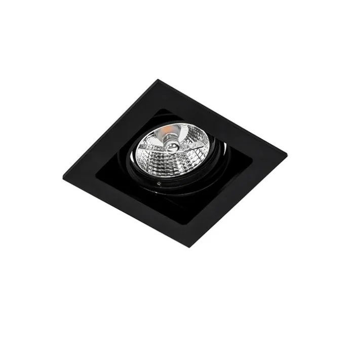 Set mit 6 verstellbaren quadratischen Einbaustrahlern schwarz - Artemis 70