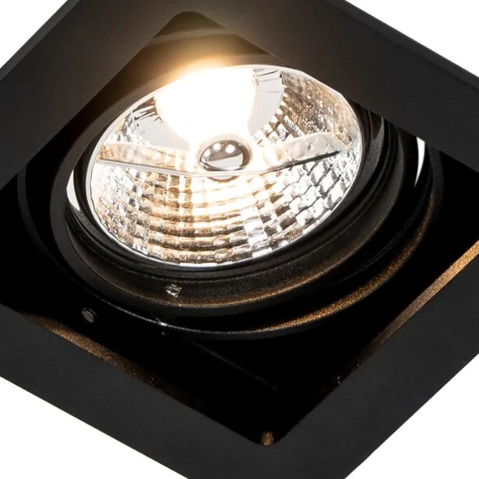 Set mit 6 verstellbaren quadratischen Einbaustrahlern schwarz - Artemis 70