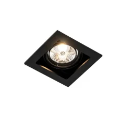 Set mit 6 verstellbaren quadratischen Einbaustrahlern schwarz - Artemis 70