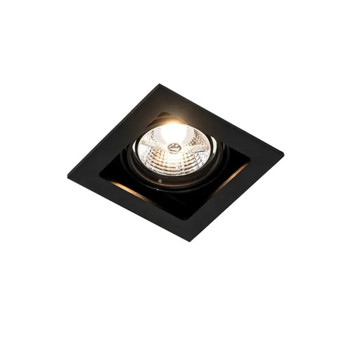 Set mit 6 verstellbaren quadratischen Einbaustrahlern schwarz - Artemis 70