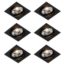 Set mit 6 verstellbaren schwarzen Einbaustrahlern - Chuck 111