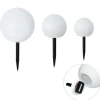 Set mit 3 weißen Außen-Stehleuchten inkl. LED Solar IP44 - Ludger