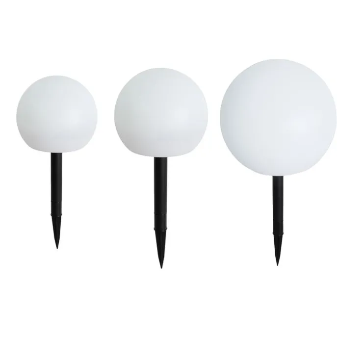 Set mit 3 weißen Außen-Stehleuchten inkl. LED Solar IP44 - Ludger