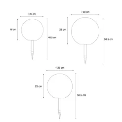 Set mit 3 weißen Außen-Stehleuchten inkl. LED Solar IP44 - Ludger
