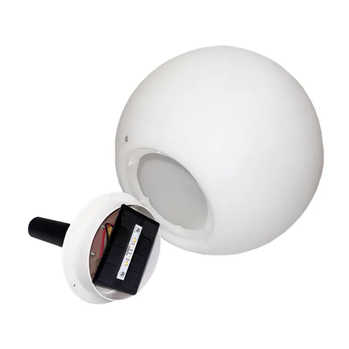 Set mit 3 weißen Außen-Stehleuchten inkl. LED Solar IP44 - Ludger