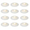 Set mit 12 weißen GU10 Einbaustrahlern 50 mm - Gijs