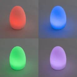 Set mit 2 weißen RGBW-wiederaufladbaren Tischleuchten - Eggo