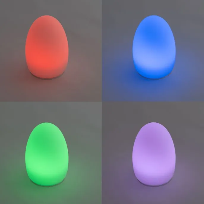 Set mit 2 weißen RGBW-wiederaufladbaren Tischleuchten - Eggo