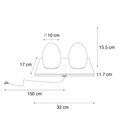 Set mit 2 weißen RGBW-wiederaufladbaren Tischleuchten - Eggo