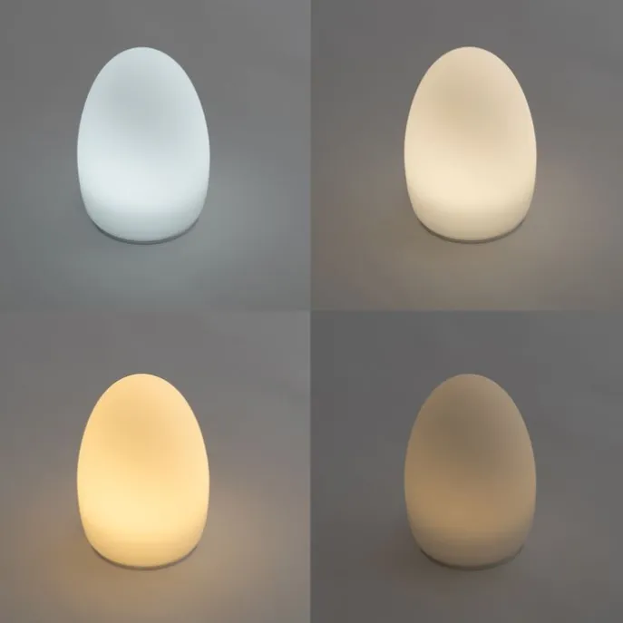 Set mit 2 weißen RGBW-wiederaufladbaren Tischleuchten - Eggo