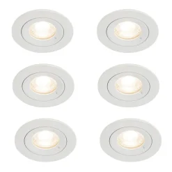 Set mit 6 weißen runden Einbauleuchten GU10 50 mm IP44 - Xena