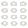 Set mit 12 weißen runden GU10 Einbauleuchten 50 mm IP44 - Xena