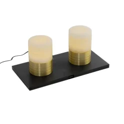 Set mit 2 wiederaufladbaren goldenen RGBW Tischleuchten - Alessia