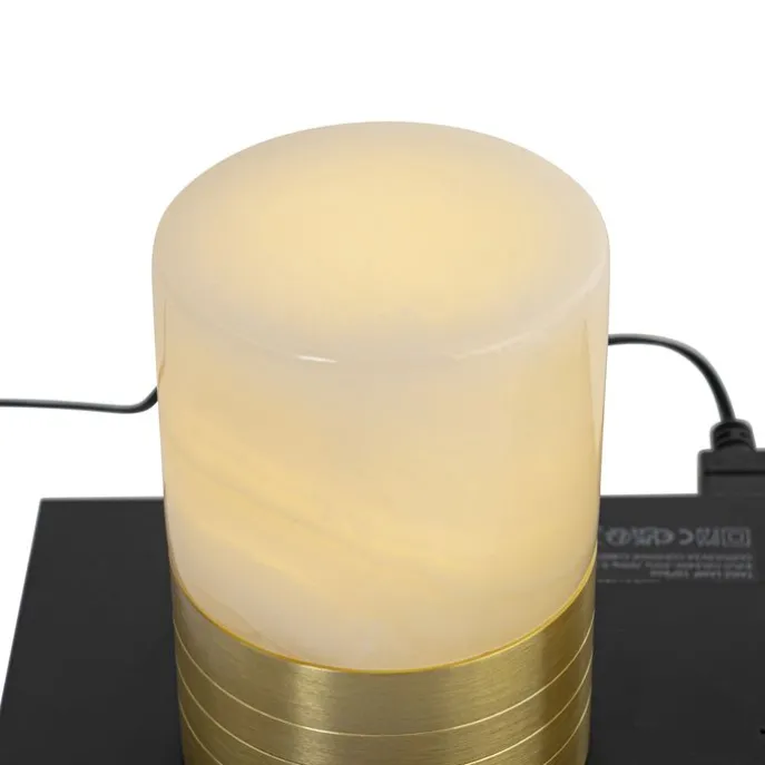 Set mit 2 wiederaufladbaren goldenen RGBW Tischleuchten - Alessia