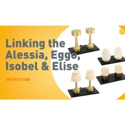 Set mit 2 wiederaufladbaren goldenen RGBW Tischleuchten - Alessia