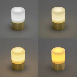 Set mit 2 wiederaufladbaren goldenen RGBW Tischleuchten - Alessia