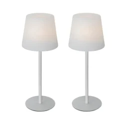 Set mit 2 wiederaufladbaren Tischleuchten weiß 40 cm IP54 - Jude