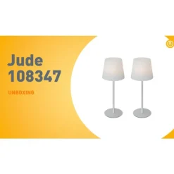 Set mit 2 wiederaufladbaren Tischleuchten weiß 40 cm IP54 - Jude