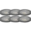 Set van 6 dimbare buiten grondspots zwart IP65 incl LED - Delux Honey