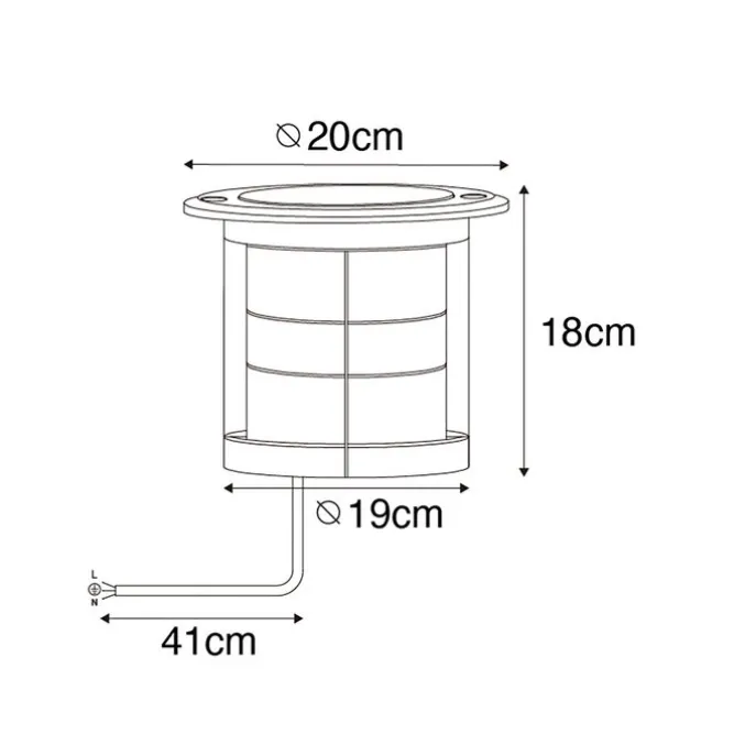 Set van 6 dimbare buiten grondspots zwart IP65 incl LED - Delux Honey