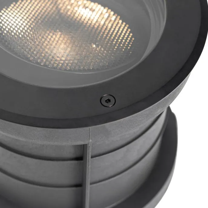 Set van 6 dimbare buiten grondspots zwart IP65 incl LED - Delux Honey