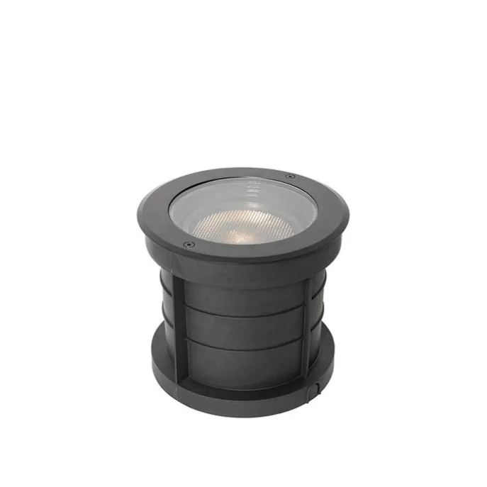 Set van 6 dimbare buiten grondspots zwart IP65 incl LED - Delux Honey