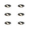 Set van 6 moderne inbouwspots gunmetal GU10 50mm rond kantelbaar - Edu