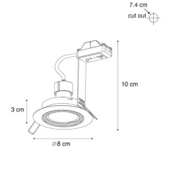 Set van 6 moderne inbouwspots gunmetal GU10 50mm rond kantelbaar - Edu