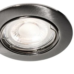 Set van 6 moderne inbouwspots gunmetal GU10 50mm rond kantelbaar - Edu