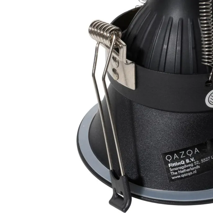 Set van 6 moderne inbouwspots zwart met goud GU10 70mm IP44 - Dept