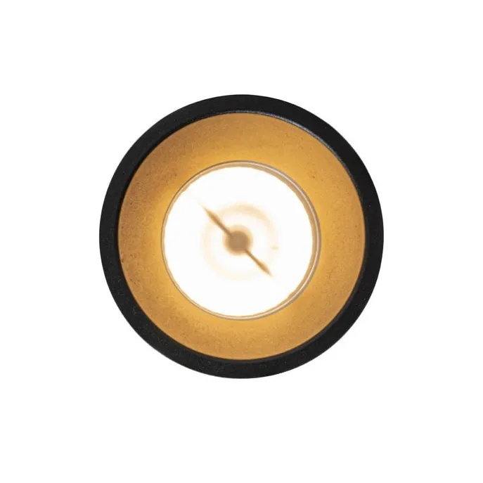 Set van 6 moderne inbouwspots zwart met goud GU10 70mm IP44 - Dept