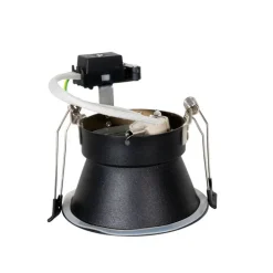 Set van 6 moderne inbouwspots zwart met goud GU10 70mm IP44 - Dept