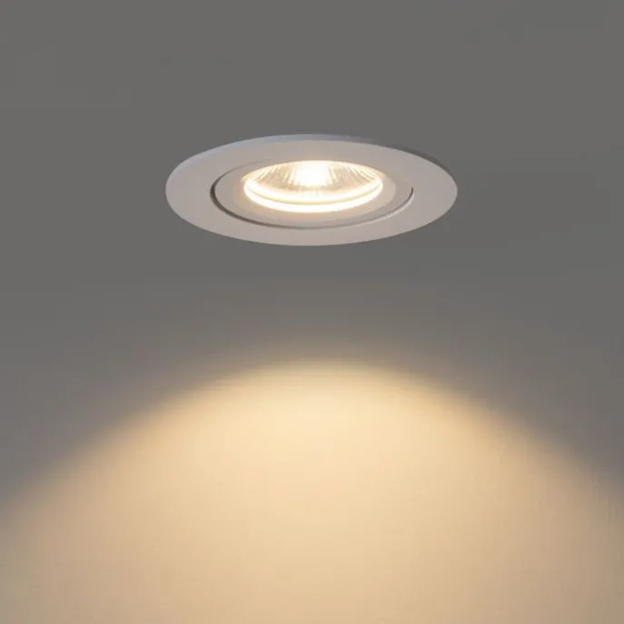 Set van 6 moderne inbouwspots wit 8,2cm incl. LED IP54 ultra slim - Pupil