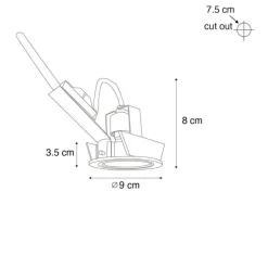 Set van 6 moderne inbouwspots gunmetal GU10 50mm rond kantelbaar - Cisco