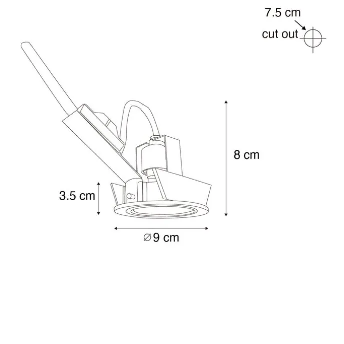 Set van 6 moderne inbouwspots gunmetal GU10 50mm rond kantelbaar - Cisco