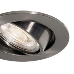 Set van 6 moderne inbouwspots gunmetal GU10 50mm rond kantelbaar - Cisco