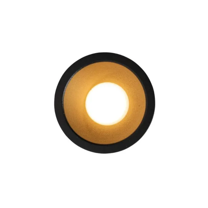 Set van 6 moderne inbouwspots zwart met goud GU10 35mm IP44 - Dept