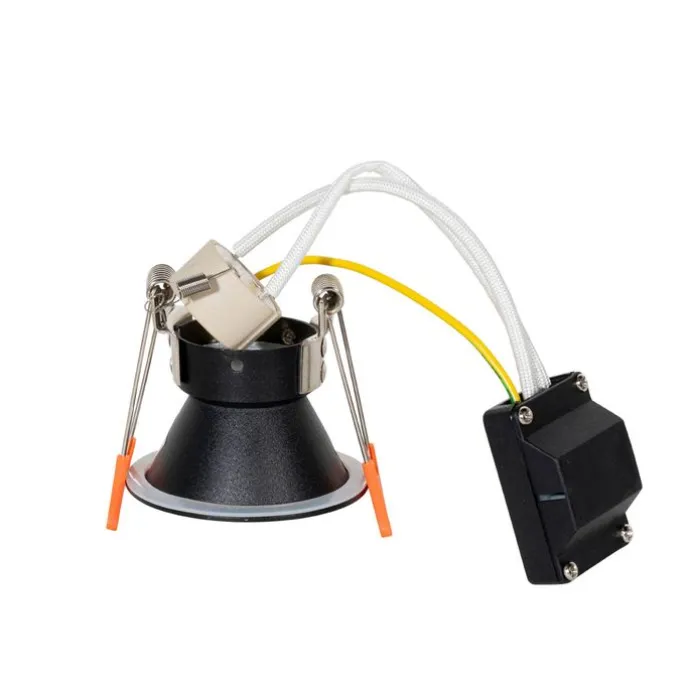 Set van 6 moderne inbouwspots zwart met goud GU10 35mm IP44 - Dept