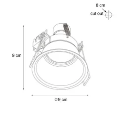 Set van 6 moderne inbouwspots zwart met goud GU10 50mm IP44 - Dept