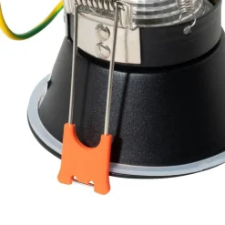 Set van 6 moderne inbouwspots zwart met goud GU10 50mm IP44 - Dept