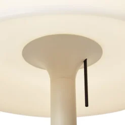 Skandinavische Außen-Stehleuchte Beige mit weißem Schirm IP44 - Mississippi