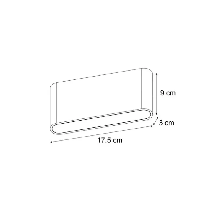 Skandinavische Außenwandleuchte Holzoptik 17,5 cm inkl. LED IP65 - Batt