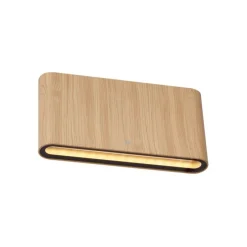 Skandinavische Außenwandleuchte Holzoptik 17,5 cm inkl. LED IP65 - Batt