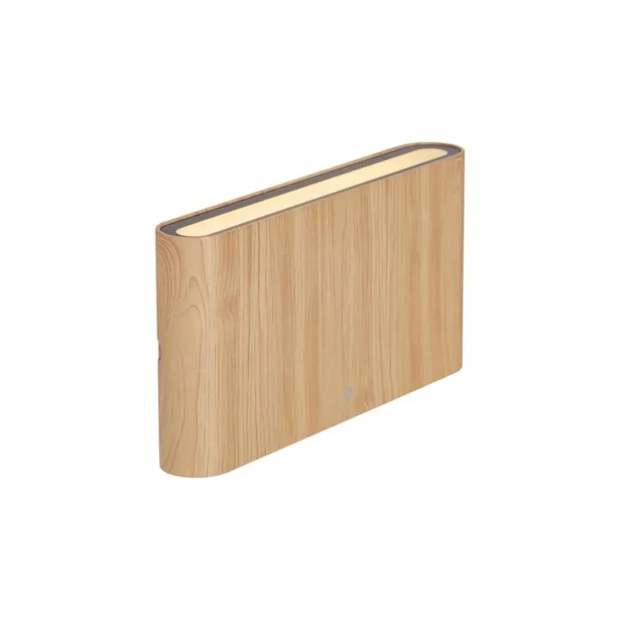 Skandinavische Außenwandleuchte Holzoptik 17,5 cm inkl. LED IP65 - Batt