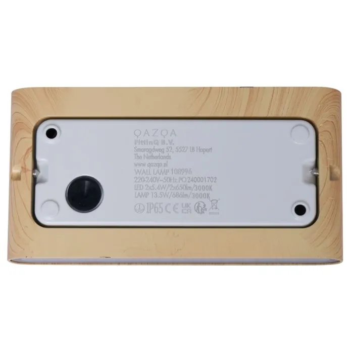 Skandinavische Außenwandleuchte Holzoptik 17,5 cm inkl. LED IP65 - Batt